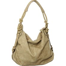 Khaki Large ''Knotted Strap'' Crossbody-to-Shoulder Tote Bag