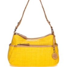 Kim RogersÂ® Lemon Yellow Braided Straw Double Entry Hobo