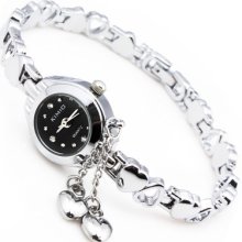 Kimio Women's Elegant Steel Heart Bracelet Band Quartz Watch Wrist Watch 1pc