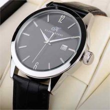 Klaus Kobec Men's Black Dial Black Crock Print Leather Watch Rrp Â£130/ -