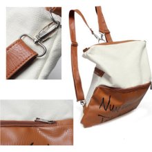 Korean Style Lady Girl Canvas Leather Hobo Backpack Satchel Shoulder Bag