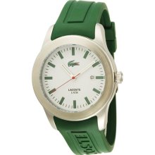 Lacoste 2010412 Men's Advantage Rubber Strap White Dial Stainless Steel Watch