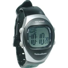 Ladies 4-alarm Talking Watch - Black, Silver