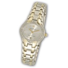 Ladies' Anne Klein Two-Tone Crystal Accent Round Watch (Model: 10-