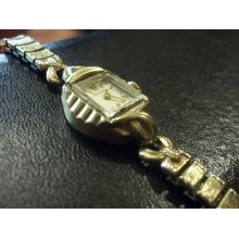 Ladies Bulova- 10k Rgp Mechanical Watch 17 Jewels Beautiful Needs Repair