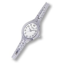 Ladies' Caravelle by Bulova Stainless Steel Bracelet Watch with White