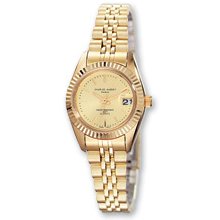 Ladies Charles Hubert 14k Gold Plated Champ. Dial Watch