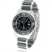 Ladies' Charles Hubert Ceramic Black Dial Watch
