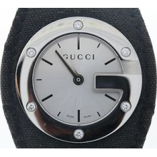 Ladies Gucci Round Ya104519 Gucci 102 G-mini Black Canvas Band Watch