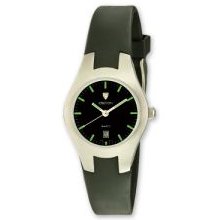 Ladies Quartz Black Silicone Band And Black Dial Sport Watch