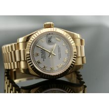 Ladies Rolex Datejust President 18 Karat Yellow Gold Ref 179178, D Serial