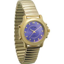 Ladies Tel Time Talking Watch Golden Blue Dial Exp