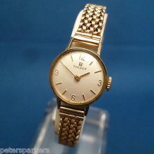 Ladies Vintage Solid 9k Gold Tissot Mechanical Hand-wind Wristwatch