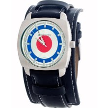 Lambretta Mens Rebel Stainless Watch - Black Leather Strap - Multicolor Dial - LAM2142/TAR