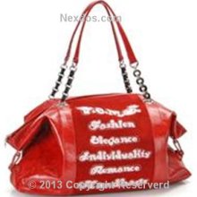 Large Geninue Patent Leather Shoulder Bag / Hobo Red Hobo