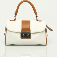 Le Chateau - Colour Block Leather-like Satchel