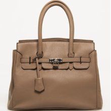 Le Chateau - Leather-like Lock Satchel