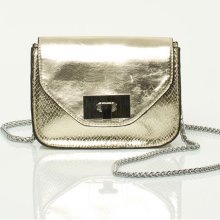 Le Chateau - Metallic Snake Embossed Crossbody Bag