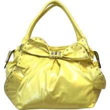 Lemon Yellow Hobo Style Silver Studded Handbag (HB01665)