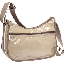 LeSportsac Classic Hobo (Patent) Yuka Taupe - LeSportsac Fabric Handbags