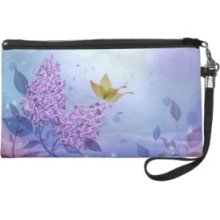 Lilac Butterfly Wristlet Clutches