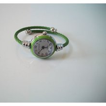 Lime Cable Band Ladies Bangle Cuff Watch