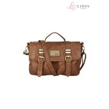 Lipsy Soft Snake Satchel Bag brown