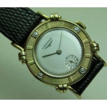 Longines Art-deco 14k Gold Factory Diamonds R. Manual Vintage Ladies Watch