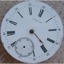 Longines Pocket Watch Movement & Dial 45,5 Mm.balance Missing To Restore