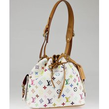 Louis Vuitton White Monogram Multicolore Petit Noe Bag