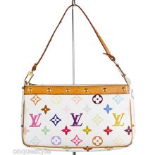 Louis Vuitton White Multicolor Monogram Takashi Murakami Pochette Handbag