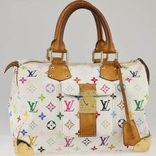 Louis Vuitton White Multicolore Monogram Canvas Speedy 30 Bag