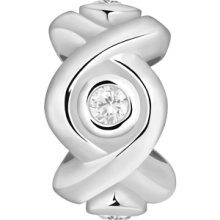 Lovelinks Silver Art Nouveau Cz's Spacer Bead Fashion Charm Jewelry Tt376cz