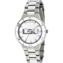 Lsu Tigers Pearl Ladies Watch - Alloy Case/white Bezel - Beads
