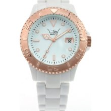 LTD-020701 LTD Watch Unisex Plastic 3 Hand Watch With Rose Gold Bezel ...