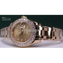 Luxury Ladies Masterpiece Diamond Pearlmaster Automatic Lady Watch W