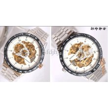 Luxury Men Fashion Automatic Watch White Face Gold Core Men's Watche