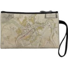 Map of St. Petersburg, Russia created in 1737 Wristlet Purse