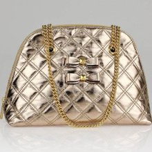 Marc Jacobs Gold Quilted Leather Bow Quilting Madison Bag