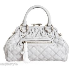 Marc Jacobs Gray Leather Stam Quilted Handbag