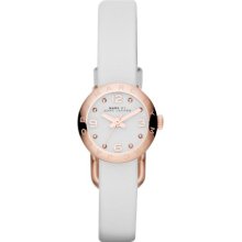 MARC-JACOBS MARC-JACOBS Amy Dinky Rose Tone White Leather Watch