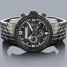 Mens Black Diamond Watch by LUXURMAN