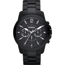 Men's black fossil grant steel chronograph watch fs4723