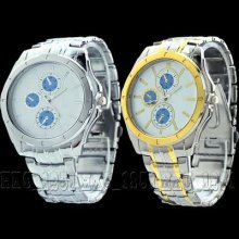 Mens Black Stainless Steel Gift Luxury Dial Quartz Watch Wristwatch Watches