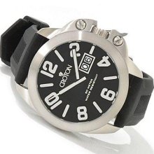 Men's Croton Bold Color Black Strap Swiss Watch CA301195BSBK