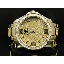 Mens Diamond King Joe Rodeo Jojo Golden Metal Marker Face Diamond Hip Hop Watch