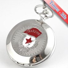 Mens Pocket Watch Russia Military Style Flag Star Gift