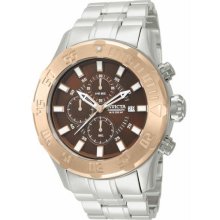 Men's Pro Diver Chronograph Stainless Steel Case and Bracelet Brown Tone Dial