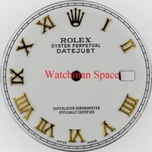 Men's Rolex Datejust Quickset Grossy White Roman Numeral Dial 2tone X4