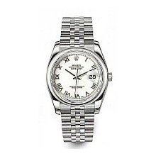 Men's White Datejust Rolex Watch - Stainless Steel Jubilee Bracelet